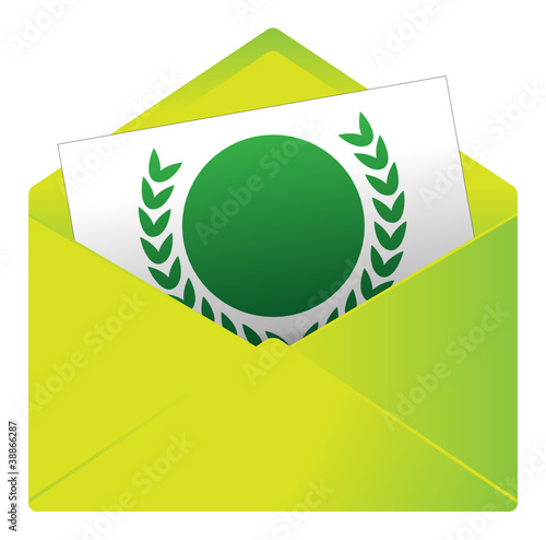 Courrier, email, message, invitation, enveloppe, lauriers