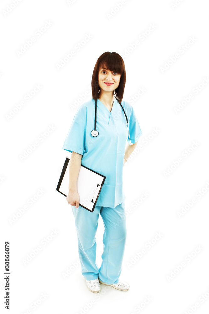 Nurse or young doctor standing smiling Nurse or young doctor standing smiling