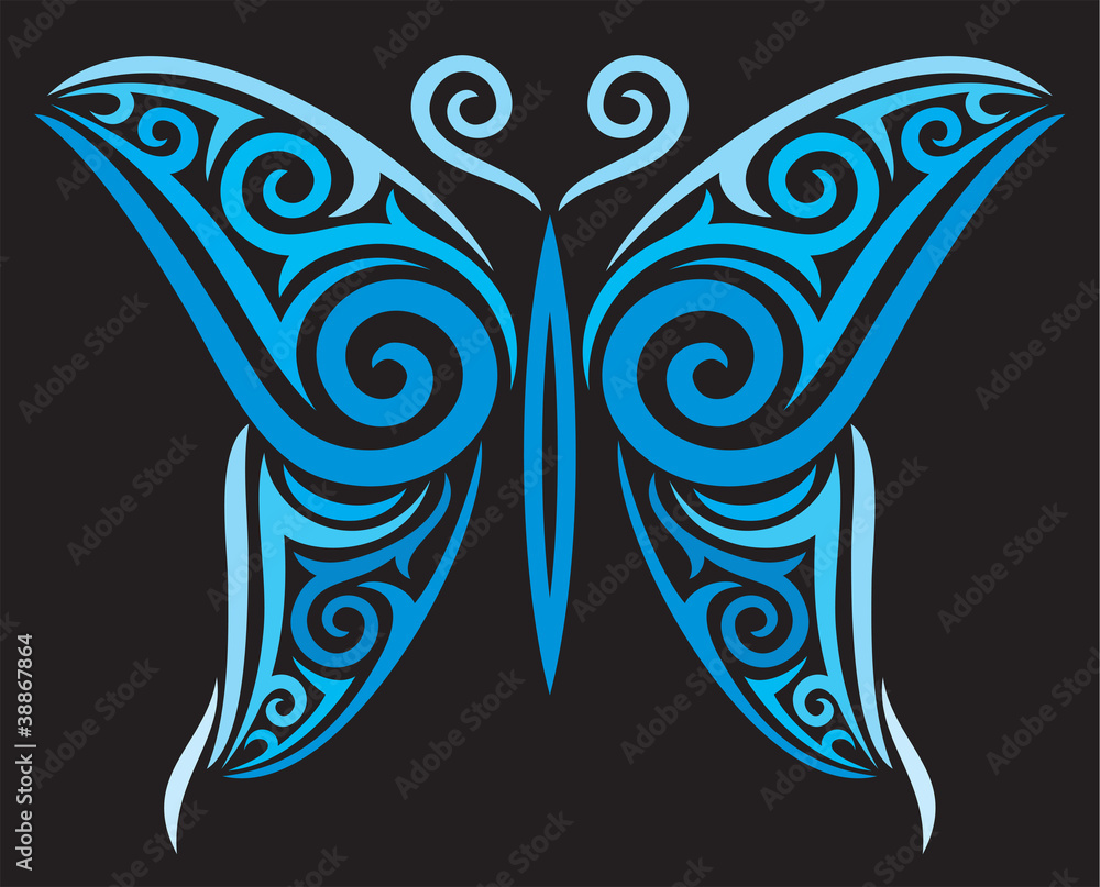 Naklejka premium tattoo butterfly (butterfly for tattoo design, tattoo style)