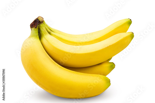 bunch of bananas on white background