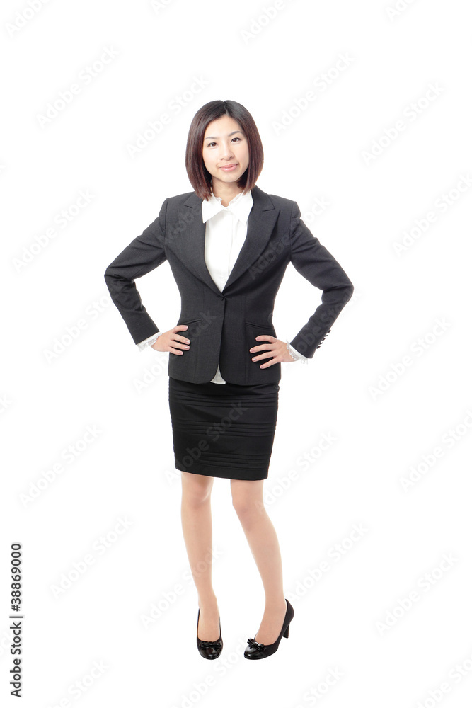 Full length Business woman smile standing Full length Business woman smile standing