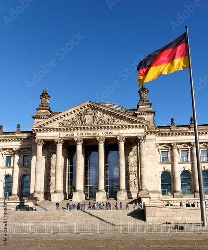 German Flag Streaming before the German Parliament at Berlin