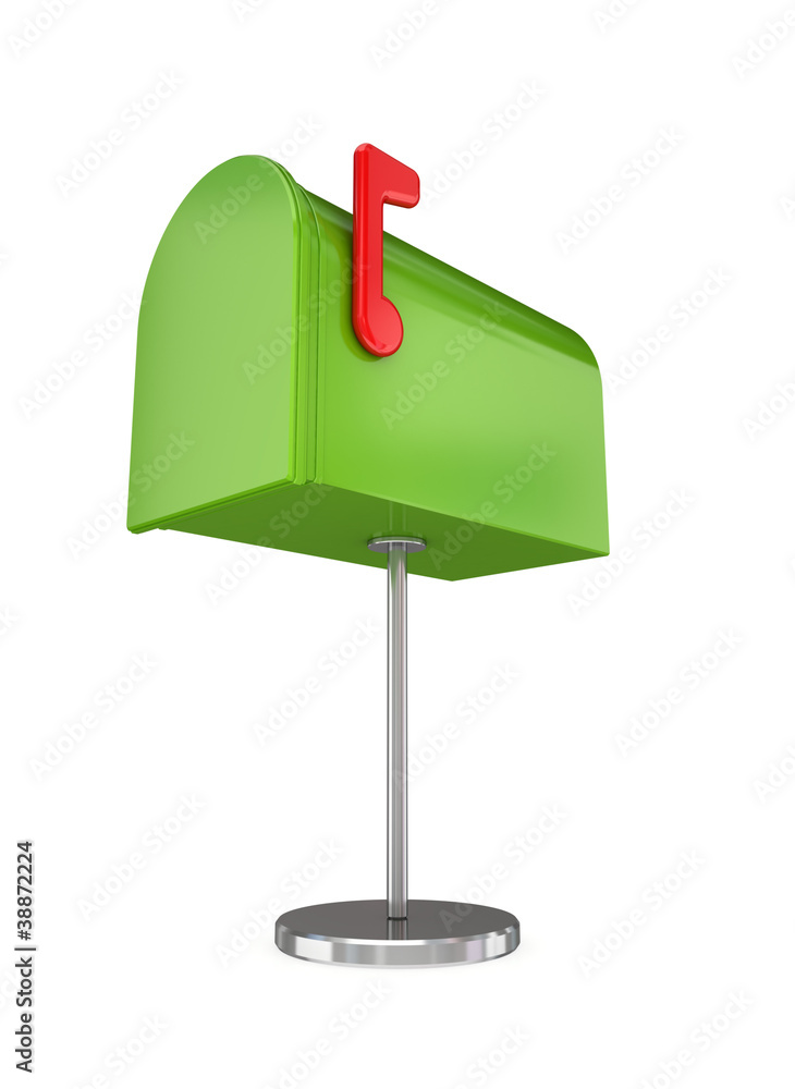 Green vintage postal box.