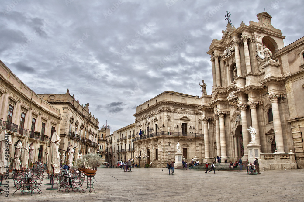 Piazza des Duomo, Syracuse - Sicile, Italie