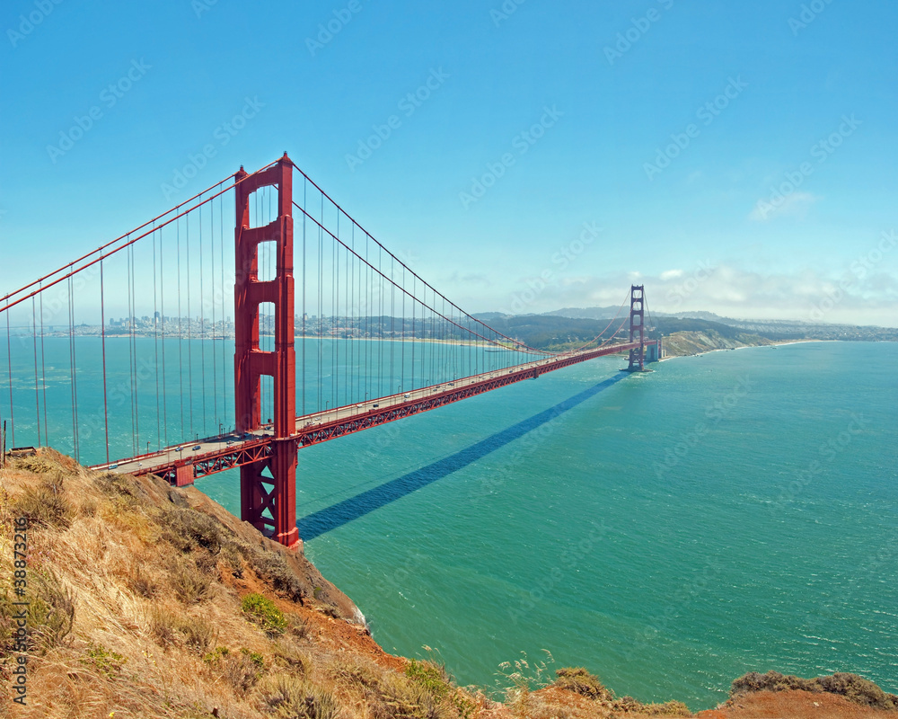 The Golden Gate Bridge in San Francisco with beautiful azure oce The Golden Gate Bridge in San Francisco with beautiful azure oce