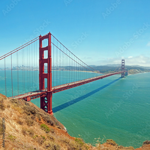 The Golden Gate Bridge in San Francisco with beautiful azure oce