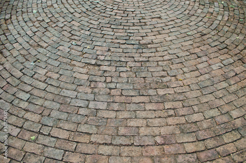 Texture of brickwork on the ground