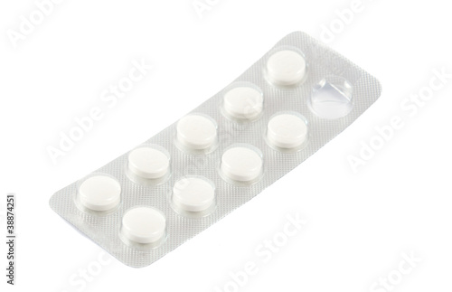Packaging pills isolated