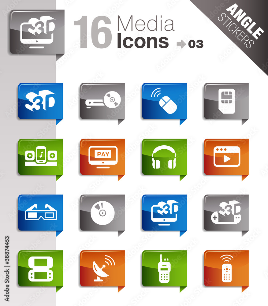 Angle Stickers - Media Icons Angle Stickers - Media Icons
