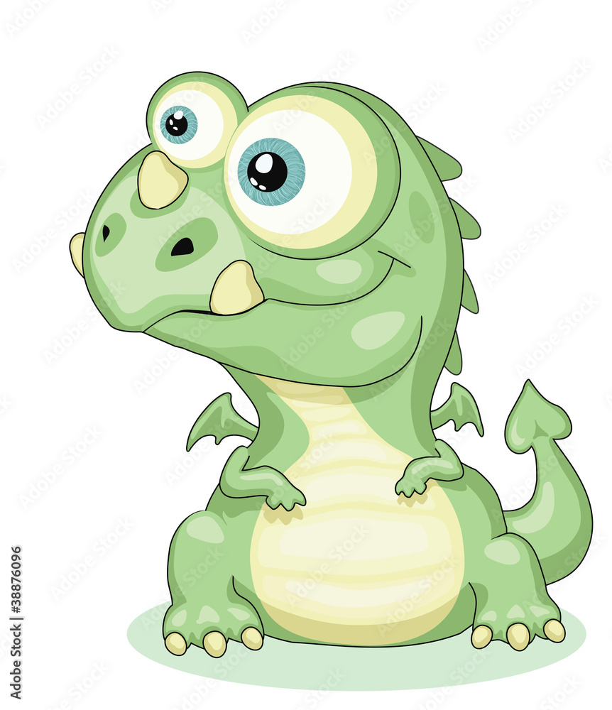 Fototapeta premium Cute cartoon dragon