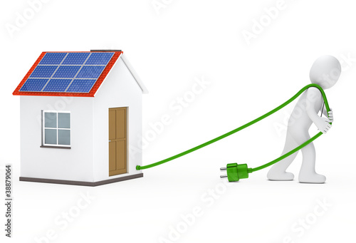 man draws a house