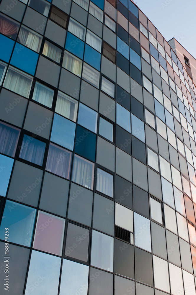Office building striped wall Office building striped wall