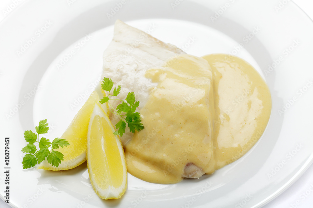 Seelachsfilet mt Senfsoße Seelachsfilet mt Senfsoße