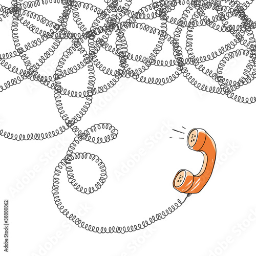 Handset and tangled wires