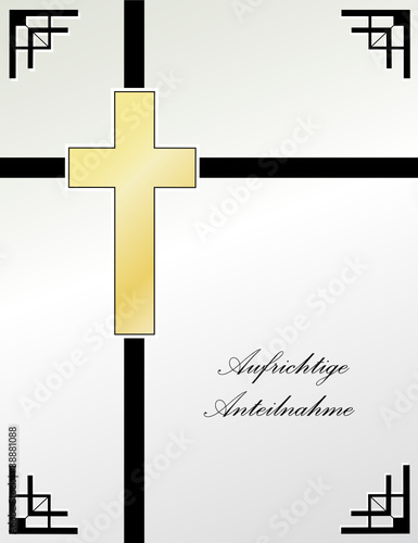 Beileidskarte mit Schriftzug