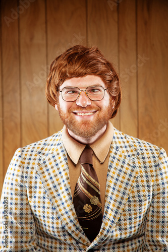 Portrait of a Nerdy Game Show host Retro Clothing