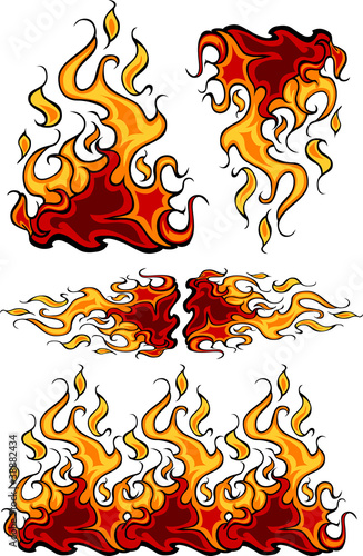Group of  Flames Vector Design Templates