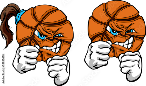Fighting Basketball Ball Vector Illustration