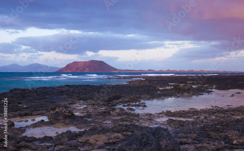 Fuerteventura, Canary Islands, view towards small Isla de Lobos