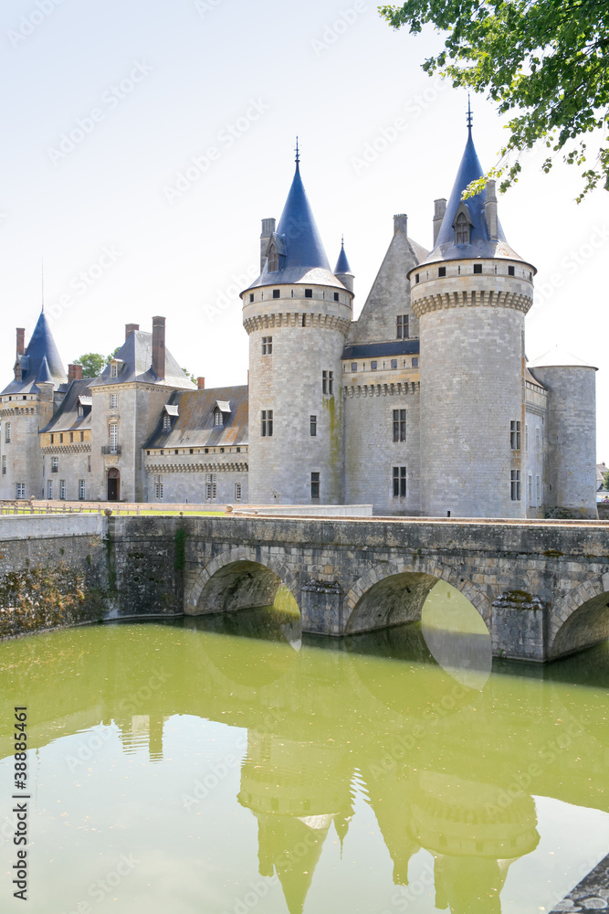 Fototapeta premium towers of medieval chateau Sully-sur-loire, France