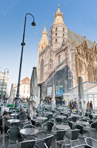 Photography view on St Stephan Cathedral, Vienna, Austria