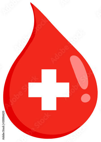 Red Blood Drop With Medicine Simbol