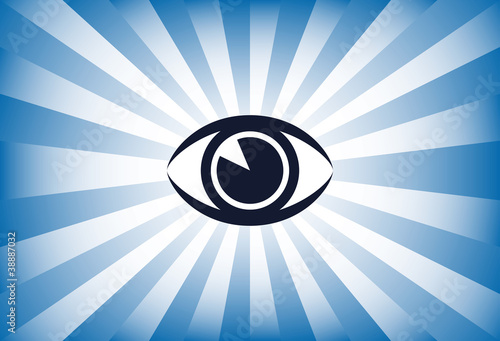 Eye sunburst vector.
