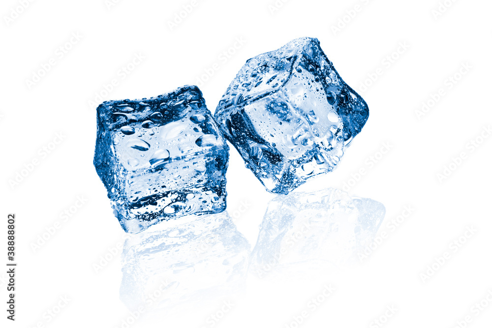 two ice cubes