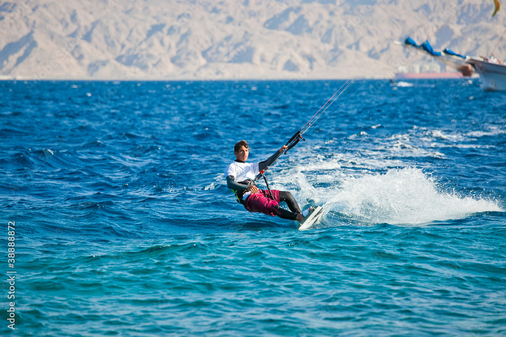 Kite surfing on the Red Sea