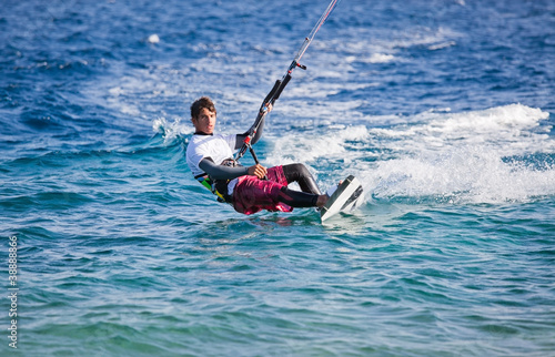 Photography Kite surfing on the sea.