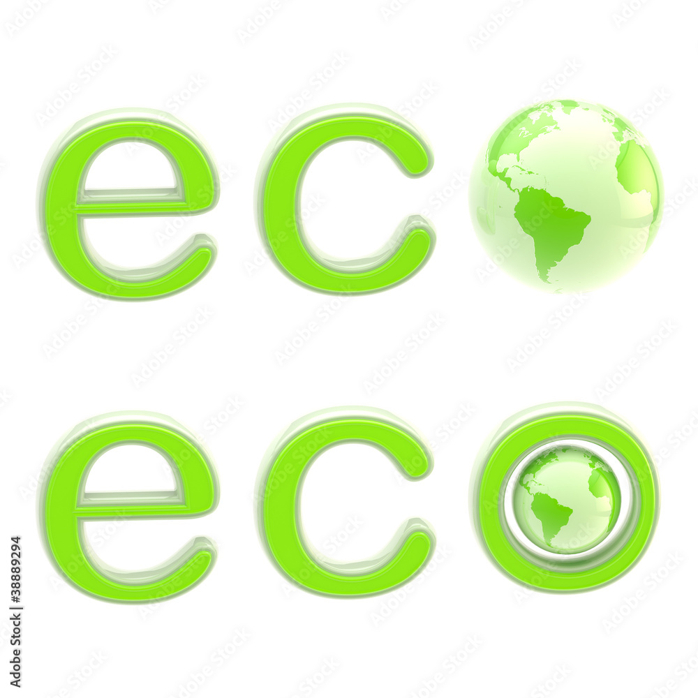 Ecology eco emblem sign with a planet isolated Ecology eco emblem sign with a planet isolated