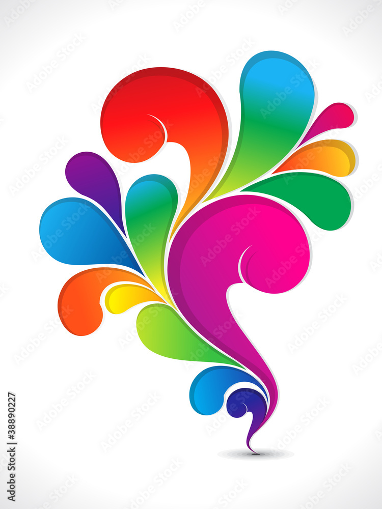 abstract colorful shiny rainbow floral