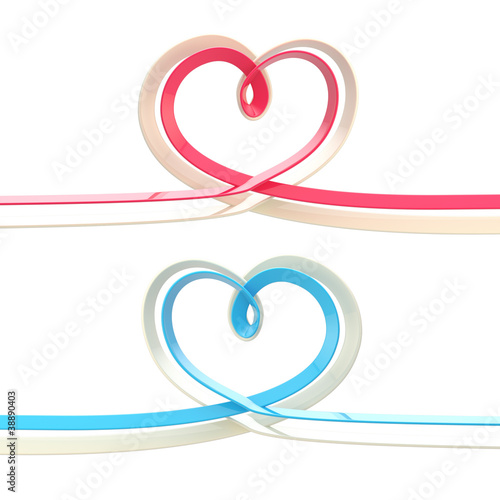 Two abstract heart symbol m...