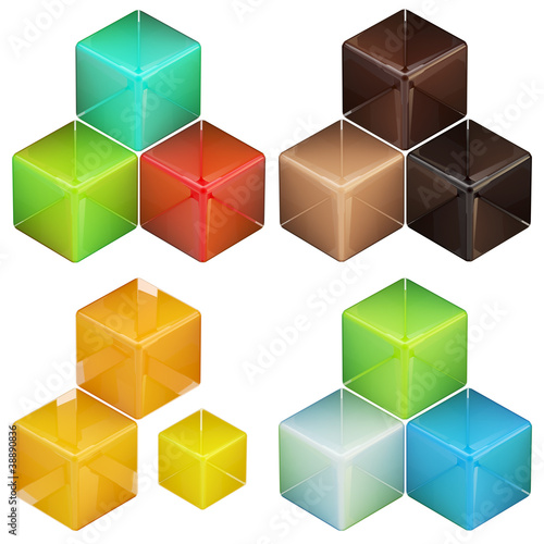 Set of four colorful abstra...