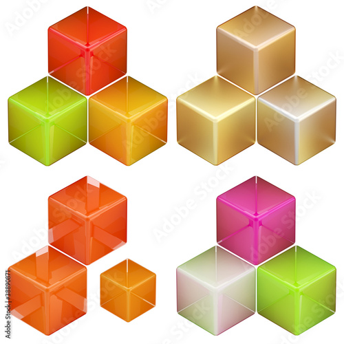 Set of four colorful abstra...