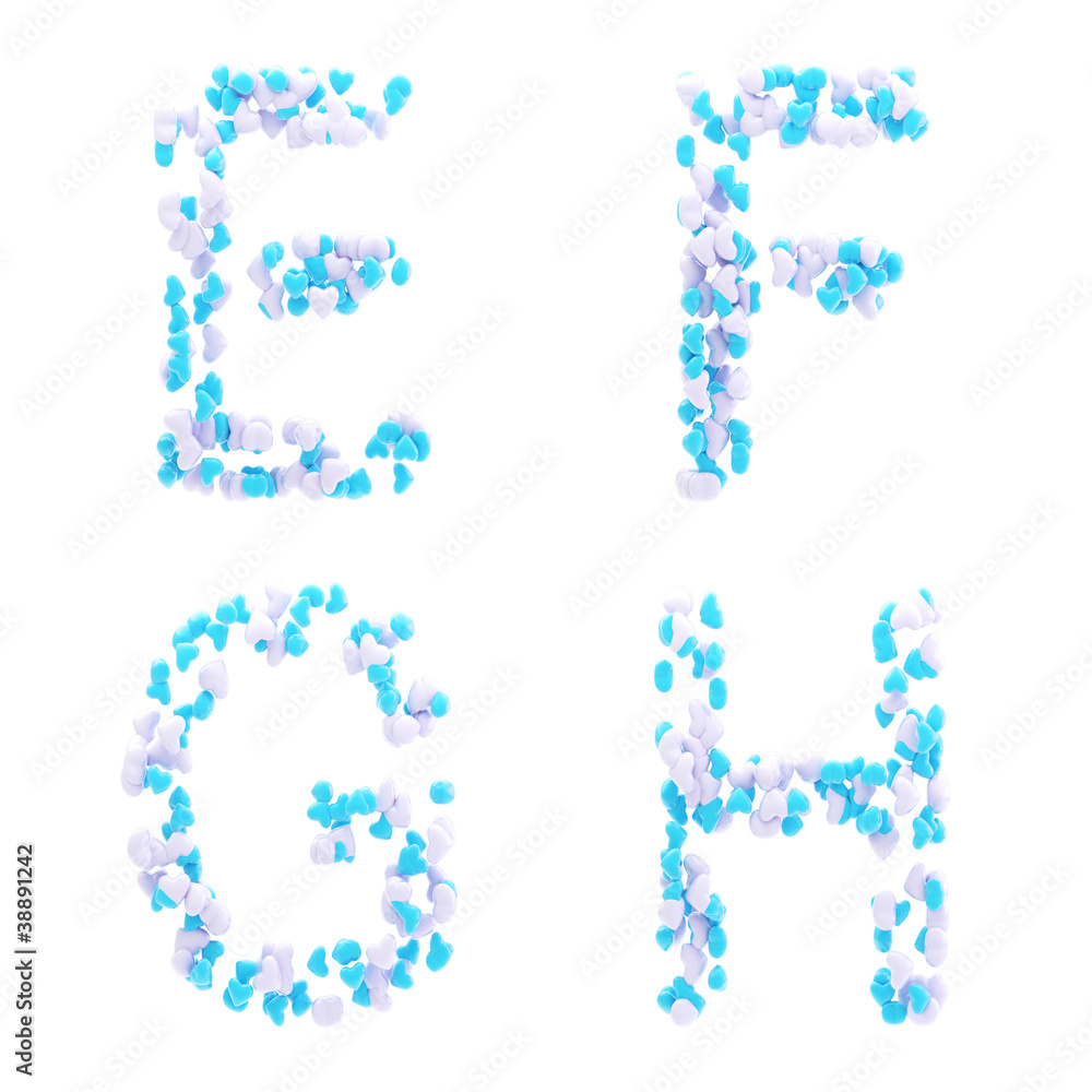Valentine day love alphabet made of hearts Valentine day love alphabet made of hearts