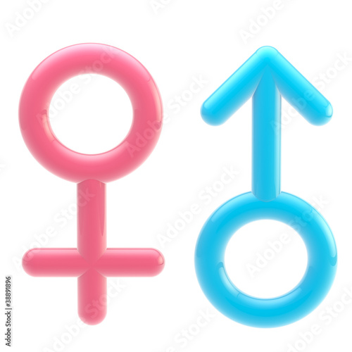 Male and female glossy sign...