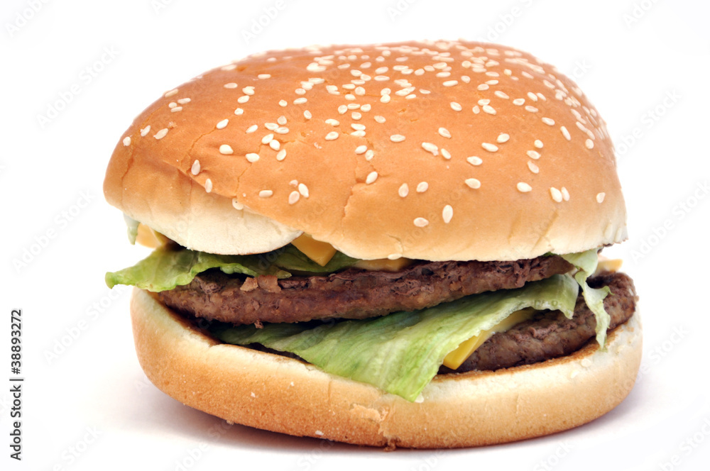 Cheeseburger isolated on white Cheeseburger isolated on white