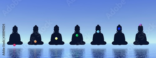 Chakras in meditation photo