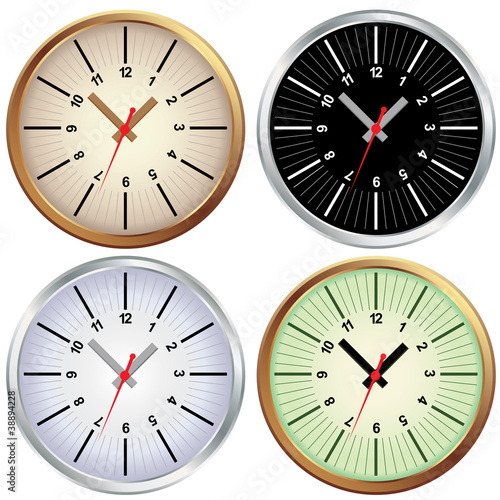 Set of metal clock
