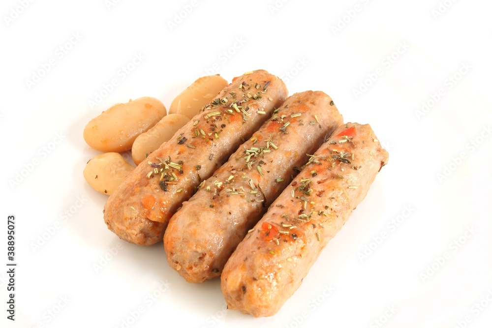 piccole salsicce cotte con fagioli e pomodoro piccole salsicce cotte con fagioli e pomodoro