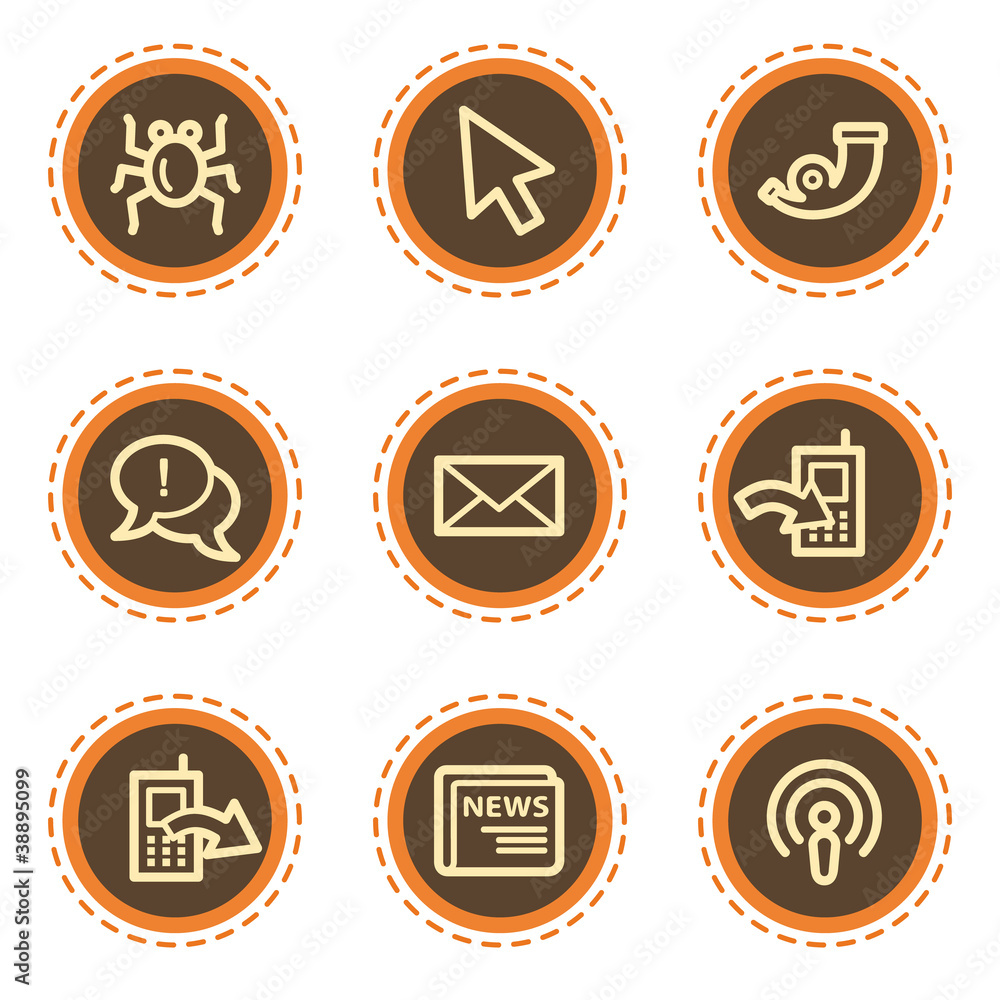 Fototapeta premium Internet web icons set 2, vintage buttons
