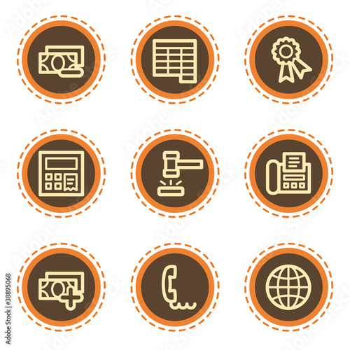 Finance web icons set 2, vintage buttons