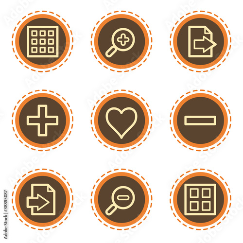 Image viewer web icons set 1, vintage buttons photo