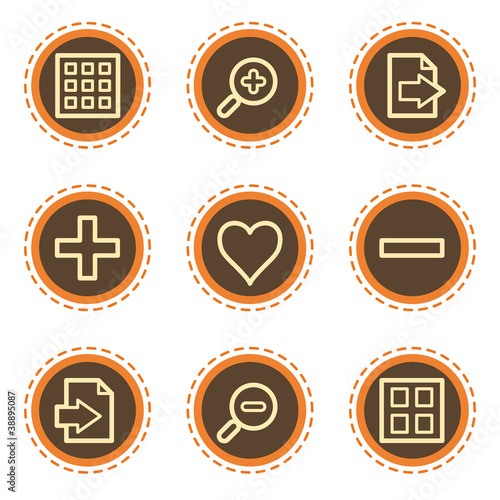 Image viewer web icons set 1, vintage buttons