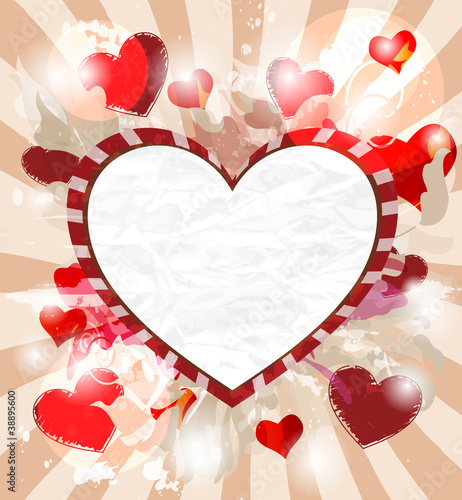 vignetta a forma di cuore in stile antico