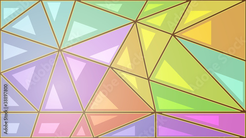 mosaic of colored triangles
