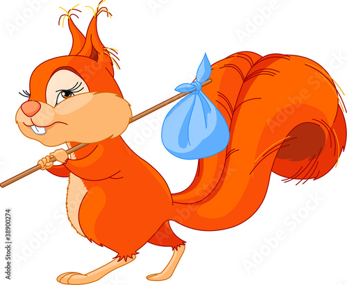 Squirrel leaves the house