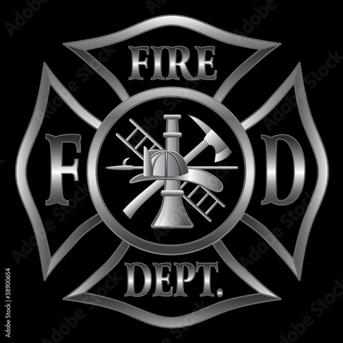 Fire Department Cross Silver
