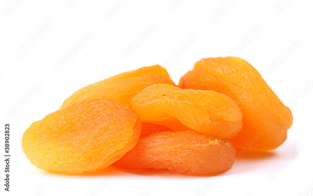 delicious dried apricots isolated on white delicious dried apricots isolated on white